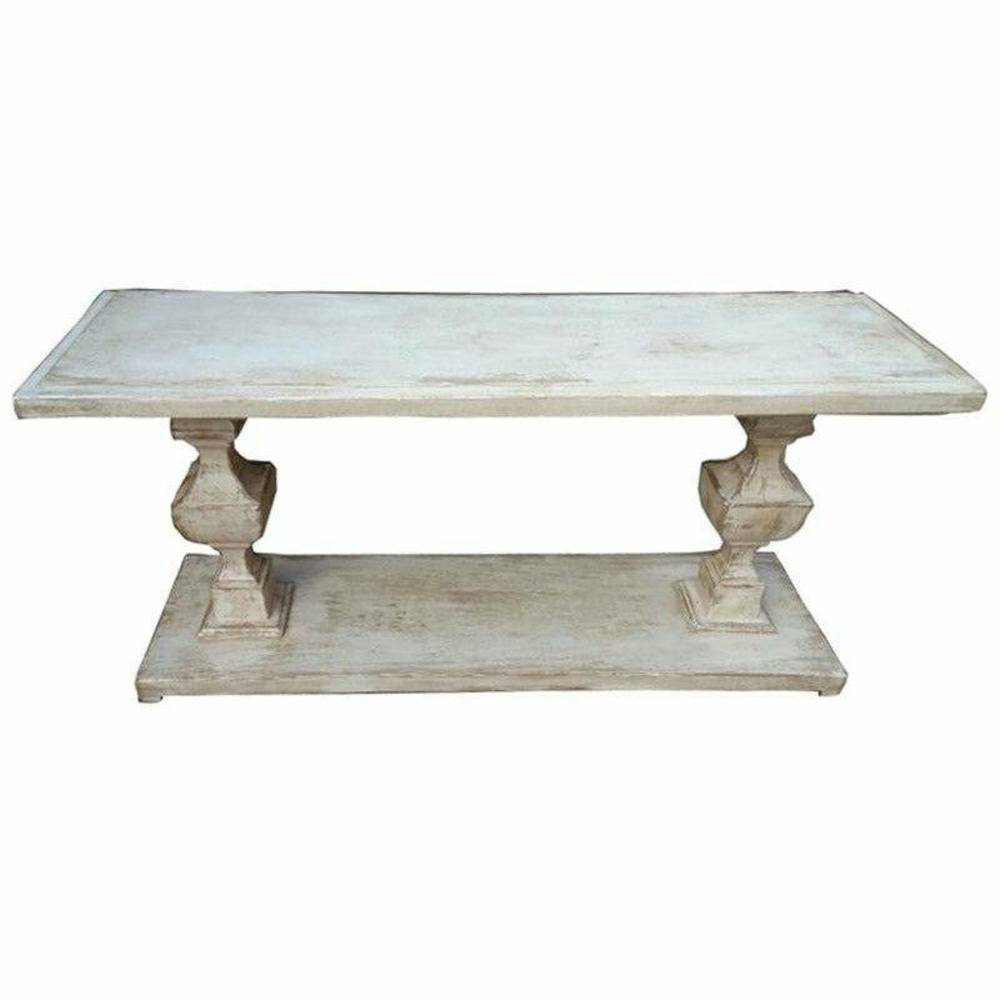 Casa Bonita Peruvian Hand-Painted Carved Wood Casa Blanca Console Table - Image 1
