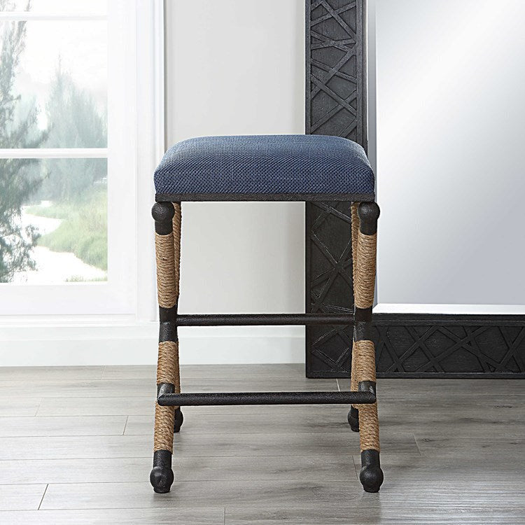 Uttermost Firth Navy Performance Fabric Counter Stool - Image 3