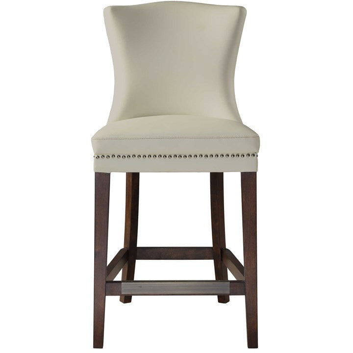 Uttermost Dariela Cream Faux Leather Counter Stool With Birch Wood Frame - Image 2