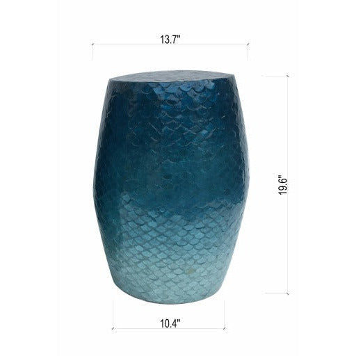 Surya Blue Ocean Modern Mother of Pearl Shell Round Accent Side Table BUO-001 - Image 2