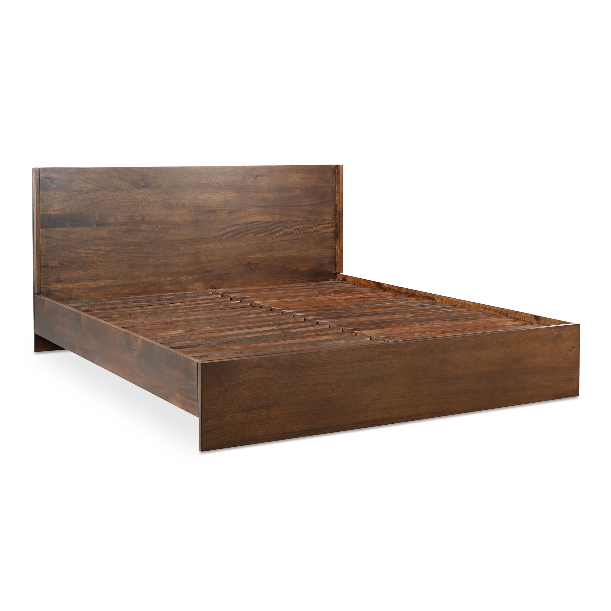 Moe's Home Collection Everett Dark Brown Mango Wood Queen Size Bed - Image 3