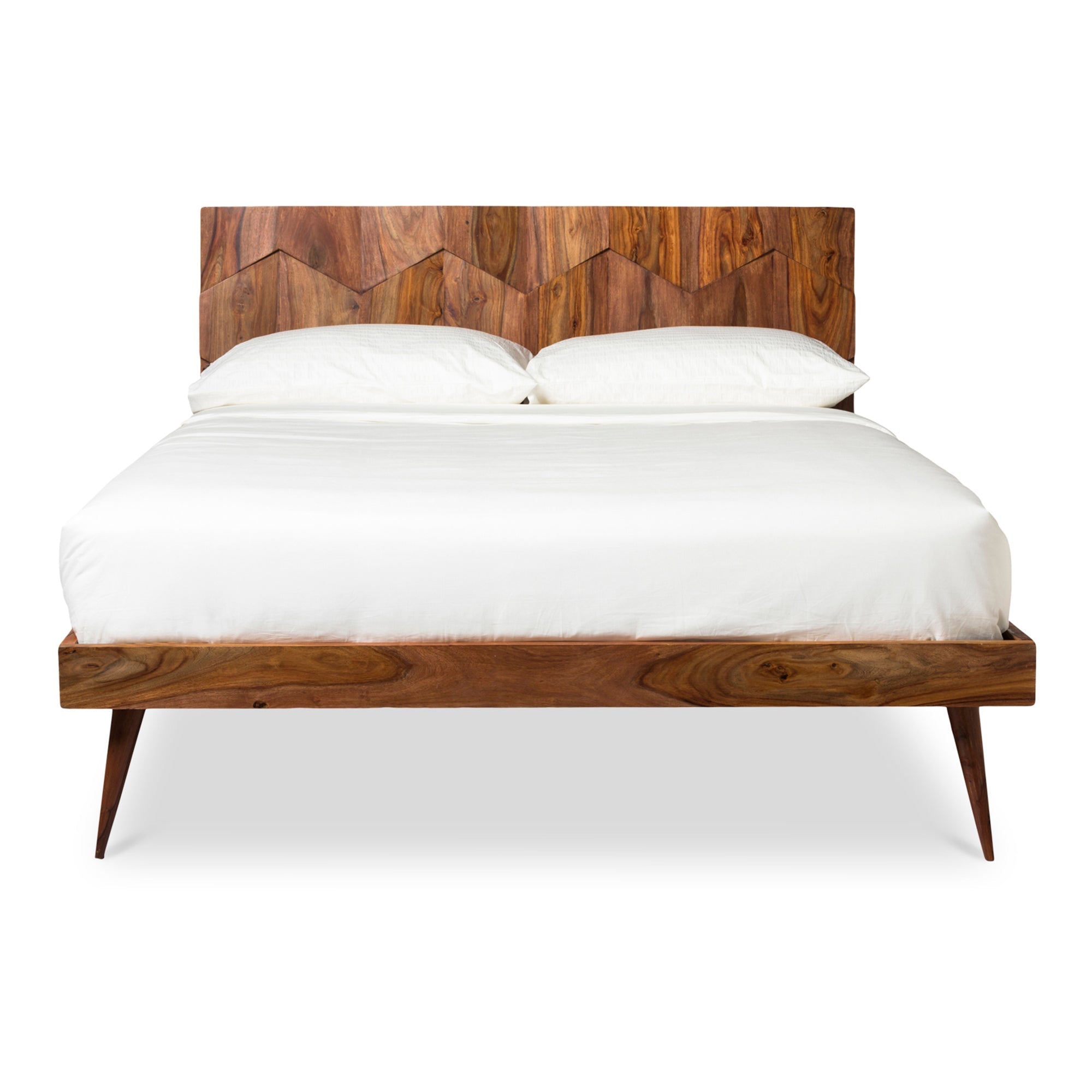 Moe's Home Collection O2 Dark Brown Sheesham Wood Queen Size Bed - Image 1