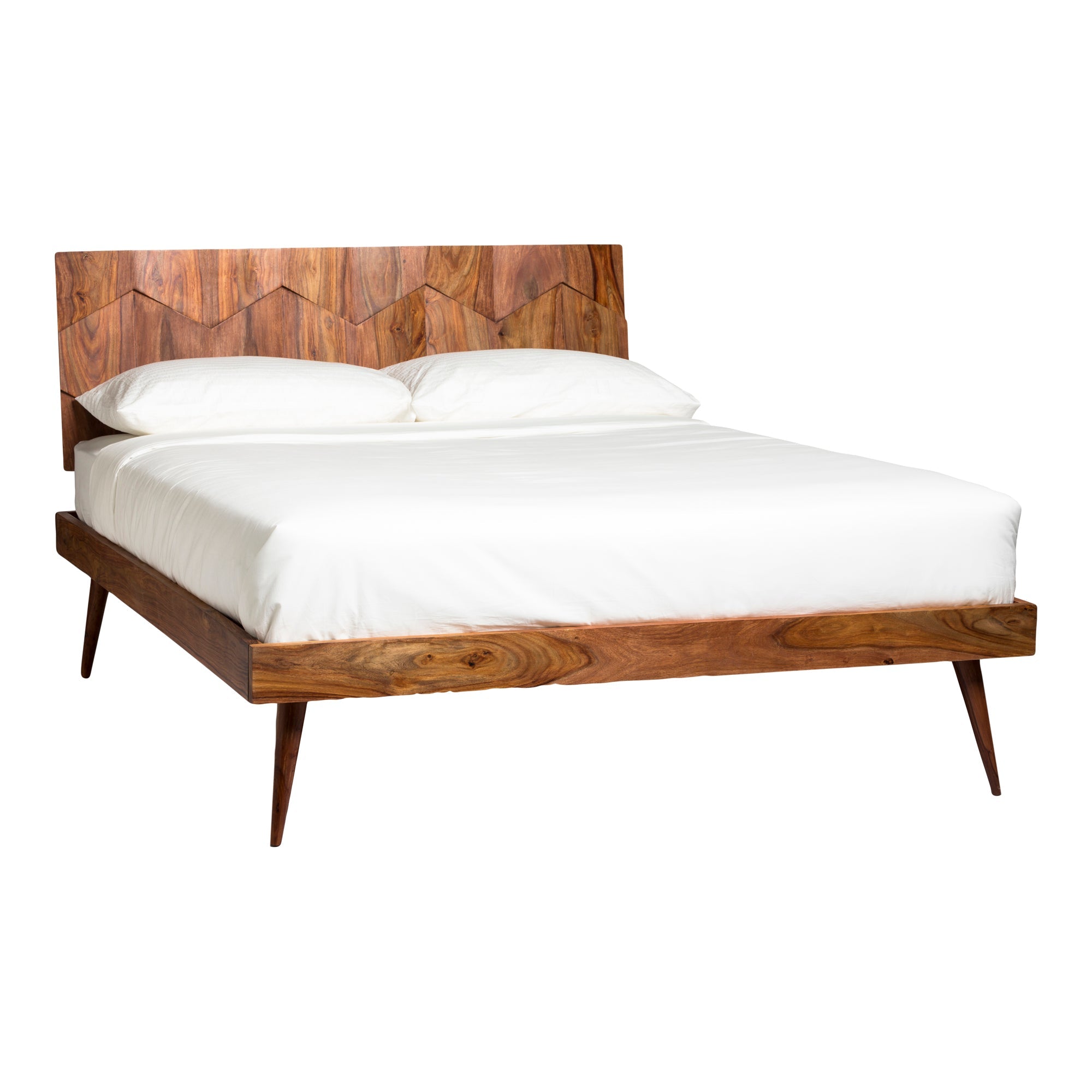 Moe's Home Collection O2 Dark Brown Sheesham Wood King Size Bed - Image 3