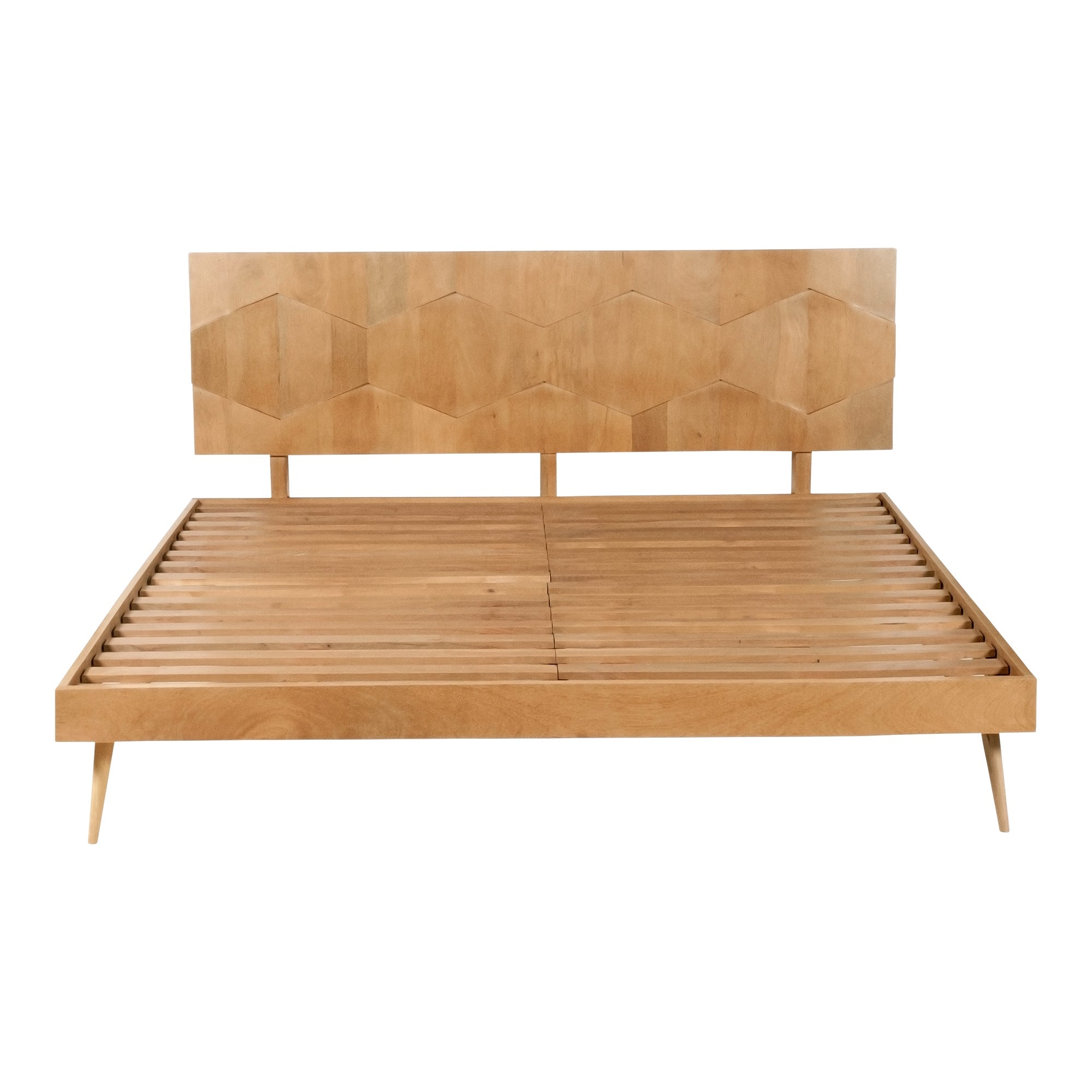 Moe's Home Collection O2 Natural Sheesham Wood Queen Size Bed - Image 2