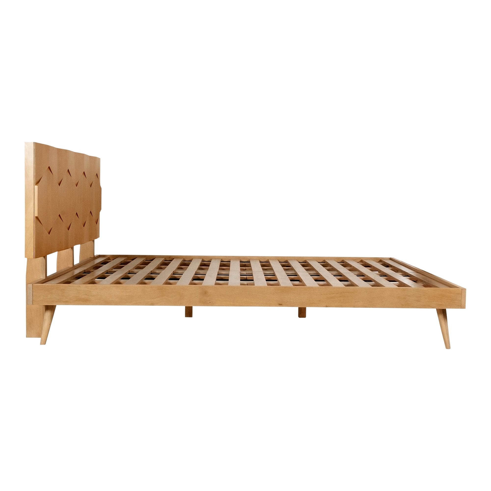 Moe's Home Collection O2 Natural Sheesham Wood Queen Size Bed - Image 3
