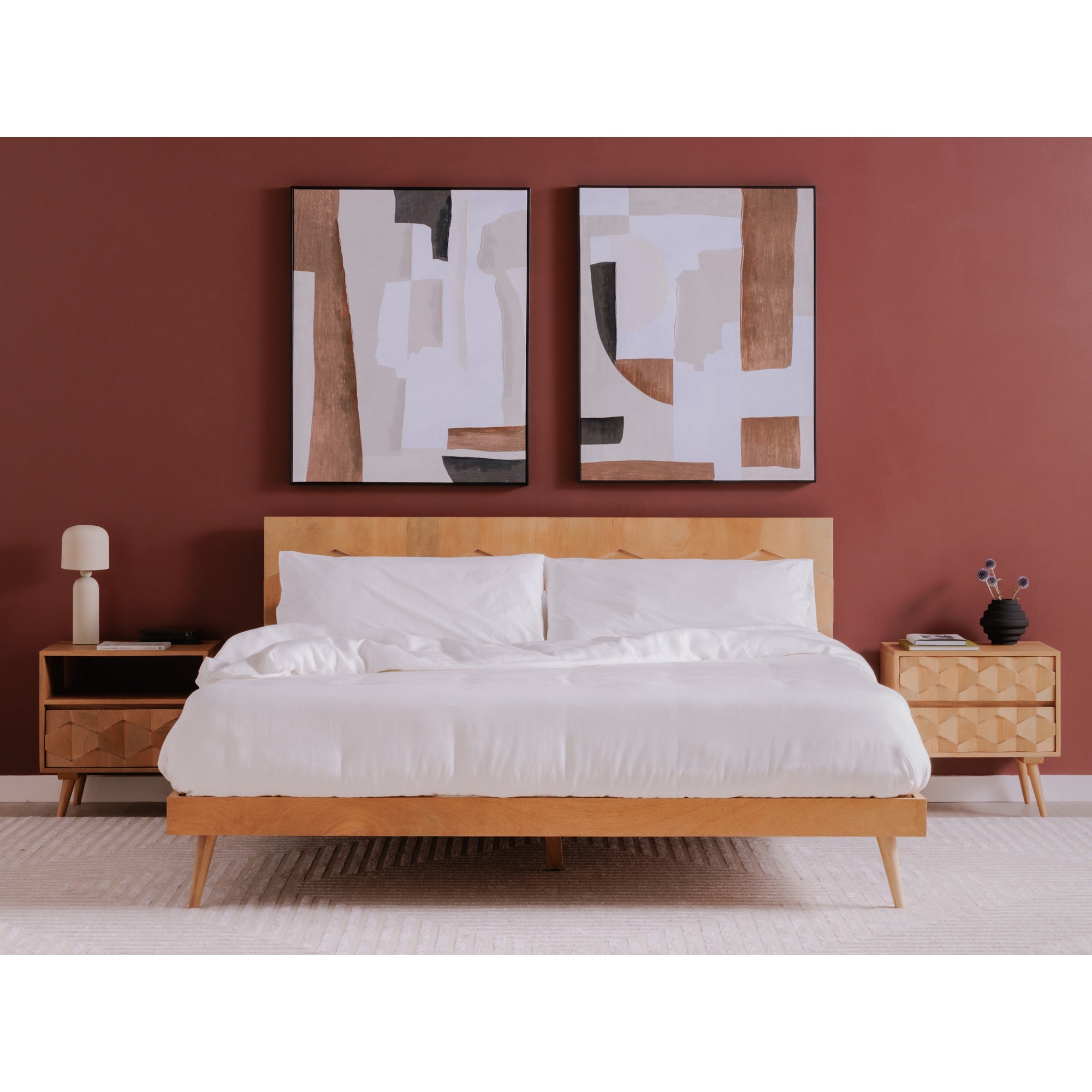 Moe's Home Collection O2 Natural Sheesham Wood King Size Bed - Image 1