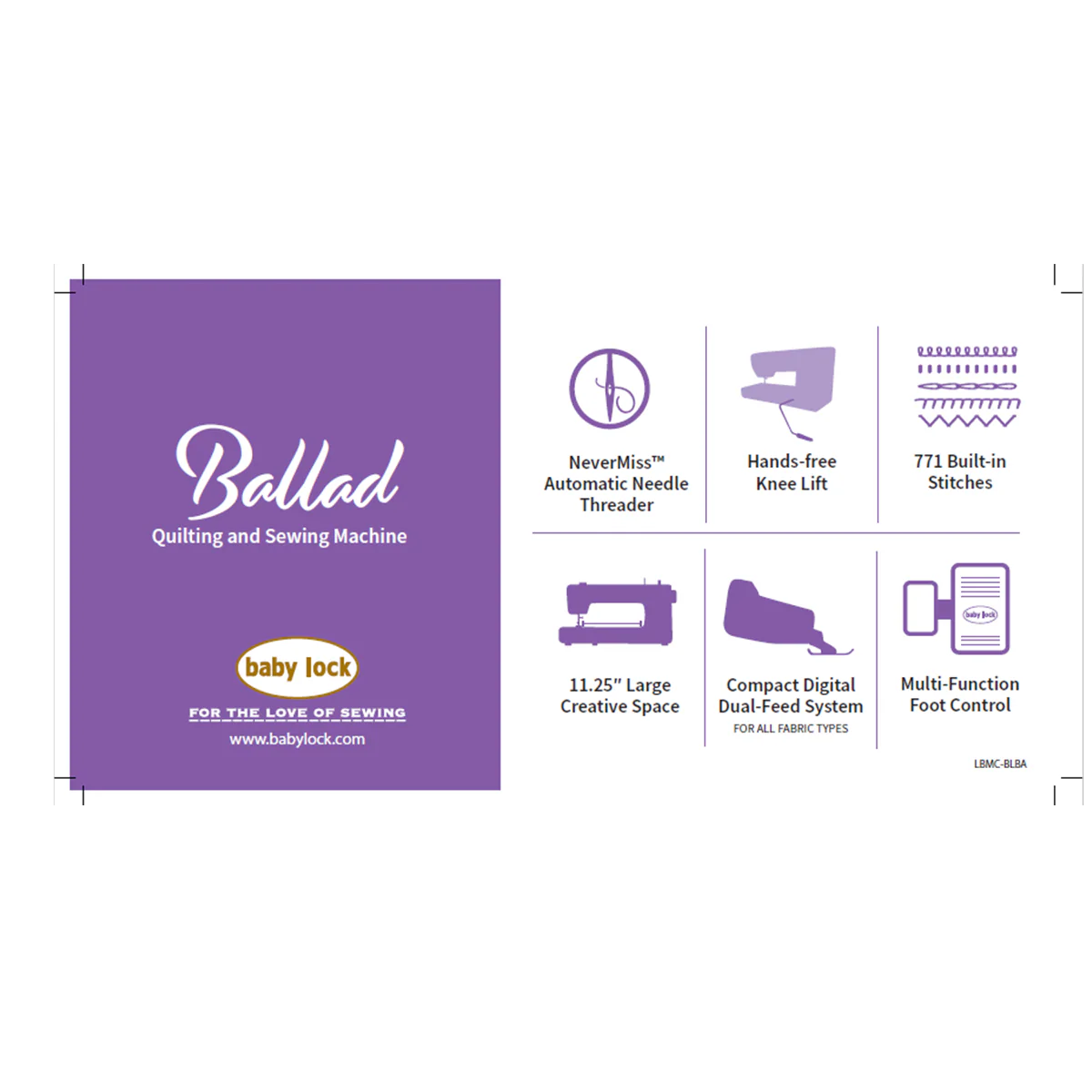 Baby Lock Ballad Sewing and Quilting Machine - Image 2