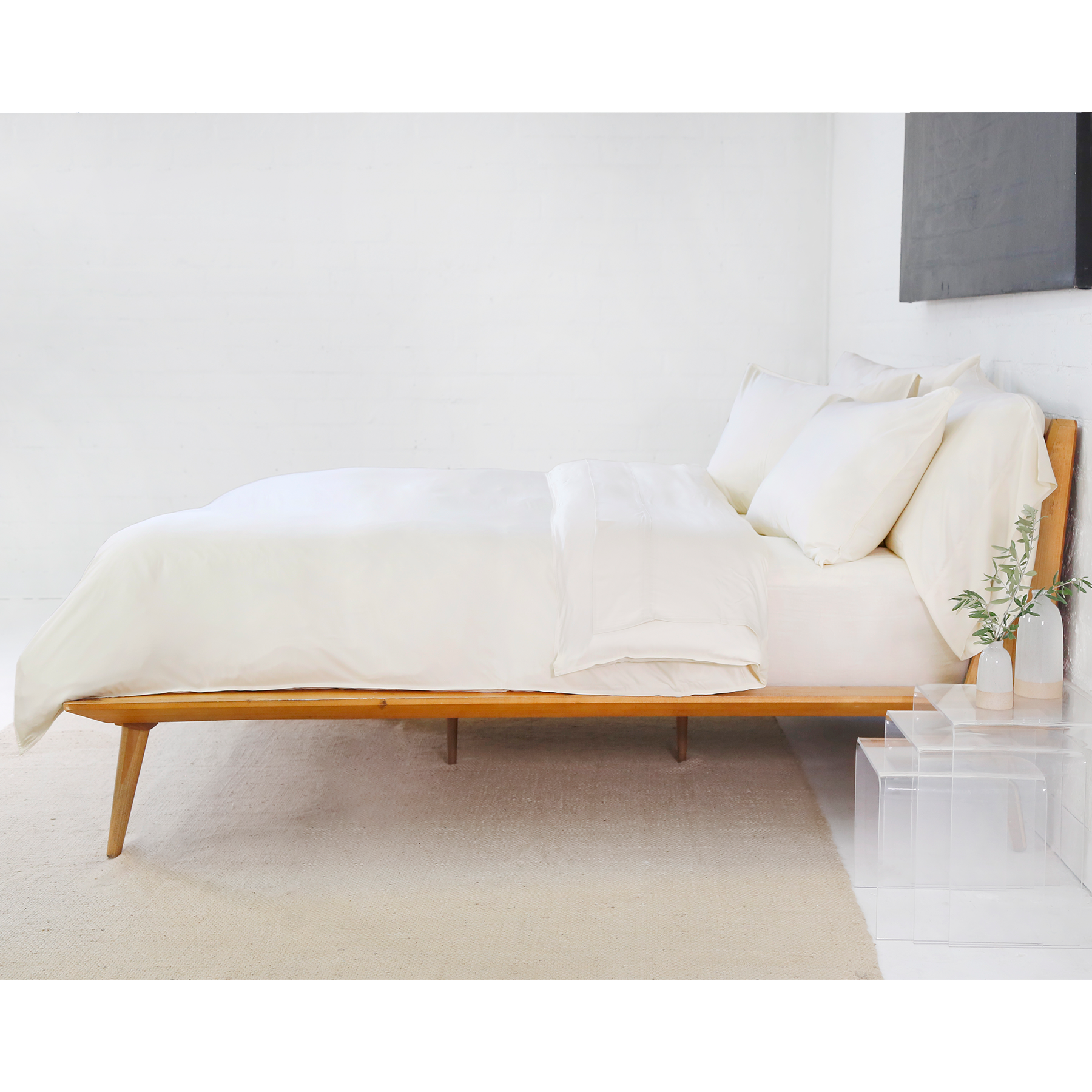 Pom Pom at Home Parker Ivory Bamboo Sateen Duvet Cover Set ~ Available in Twin, Queen and King Sizes - Image 2