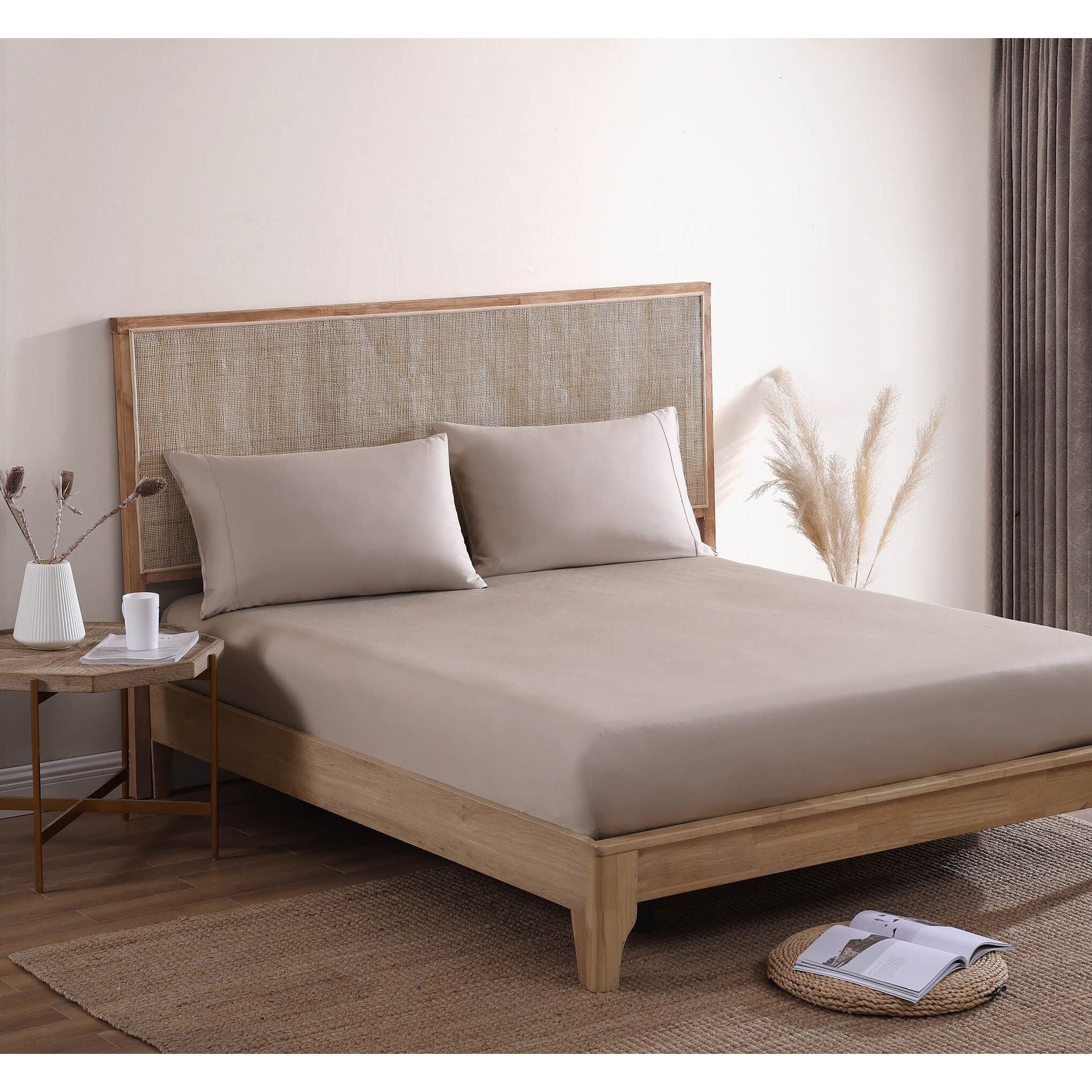 Sunday Citizen Natural Premium Bamboo Top Sheet in Taupe ~ Available in King and Queen Sizes - Image 2