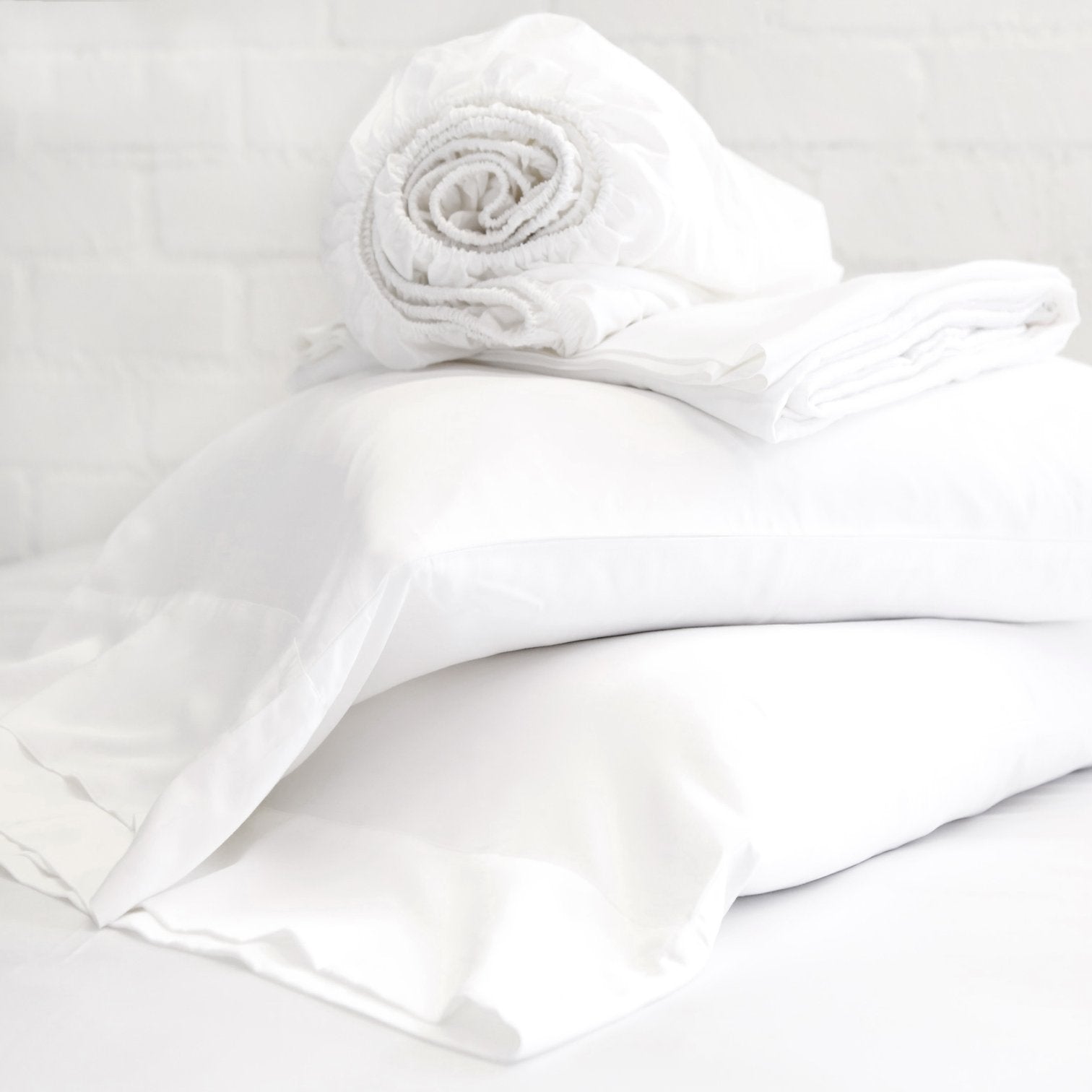 Pom Pom at Home White Cotton Sateen Sheet Set ~ Available in Twin, Queen and King Sizes - Image 3