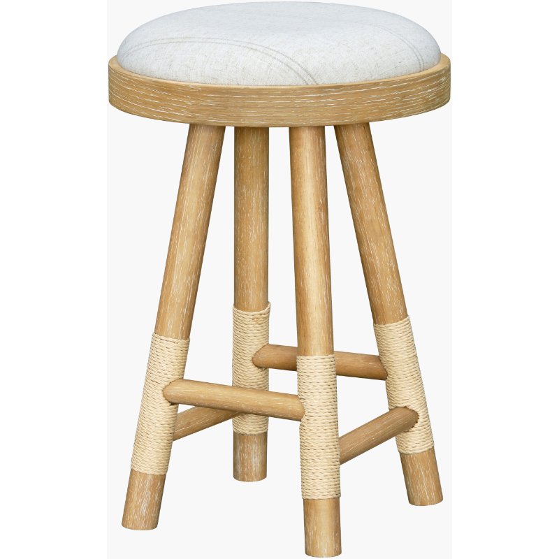 Becki Owens x LIVABLISS Esmarca Upholstered Counter Stool in Light Beige