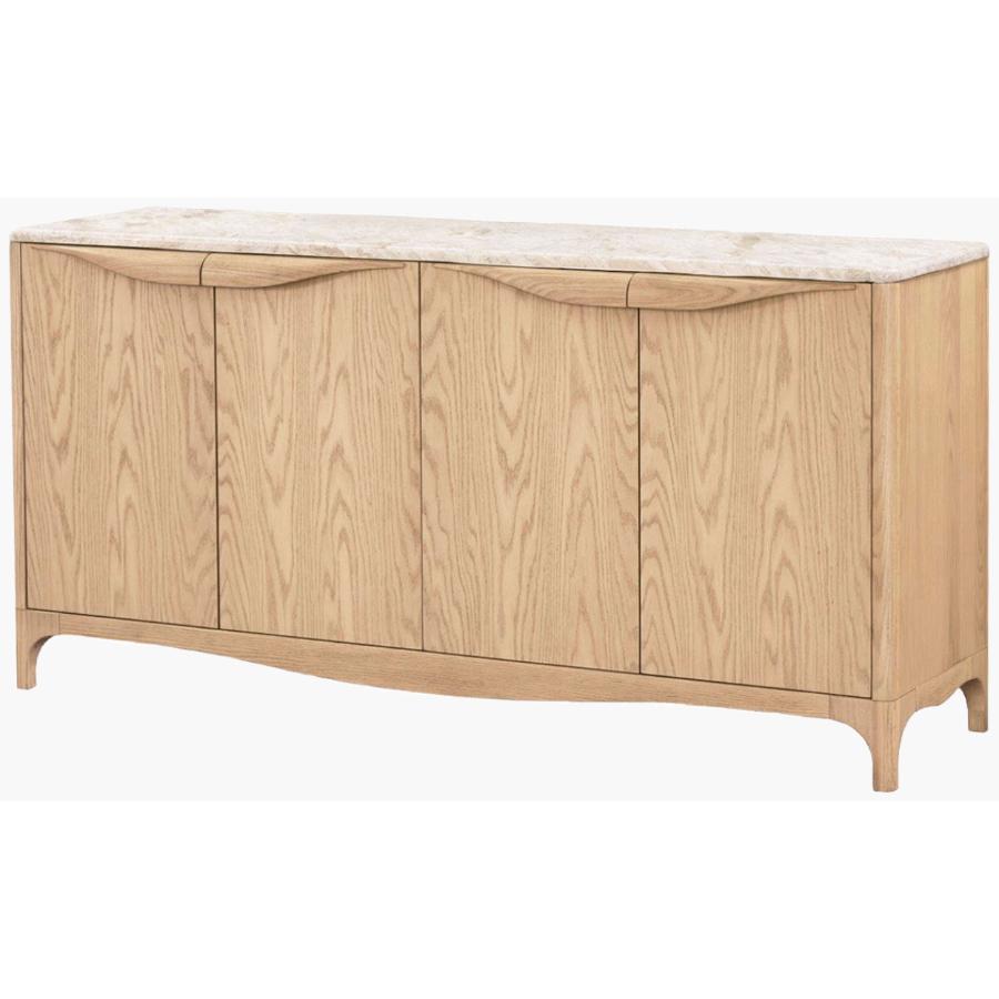 Becki Owens x SURYA Mollie Marble Topped Sideboard