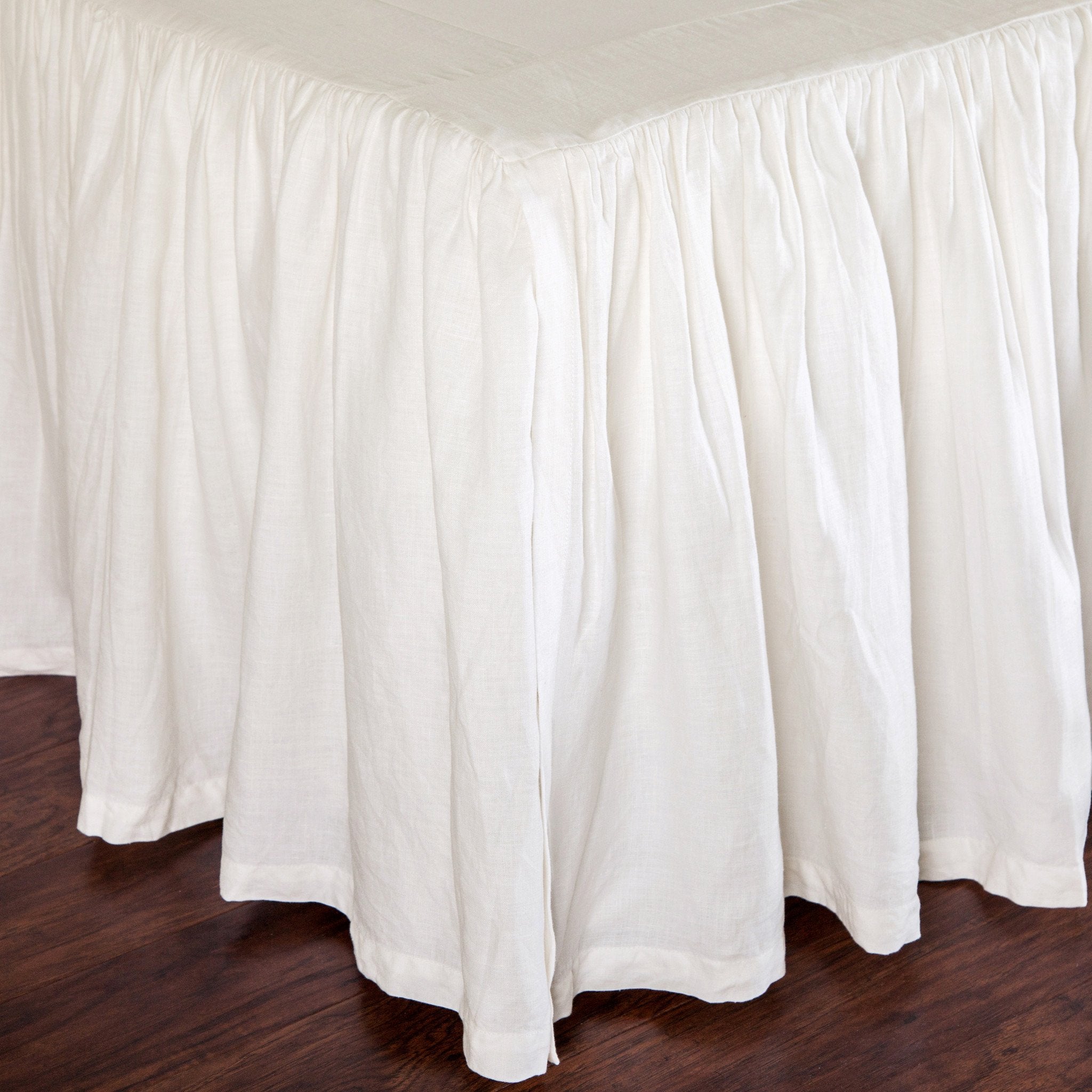 Pom Pom at Home Gathered Cream Linen Bedskirt ~ Available in Twin, Queen and King Sizes - Image 2