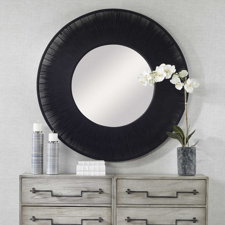 Uttermost Sailor’s Knot Black Rope Round Mirror - Image 1