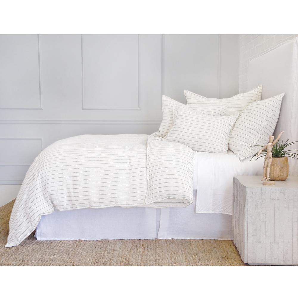 Pom Pom at Home Blake Cream & Grey Striped Linen Duvet Cover and Shams ~ Available in Queen and King Sizes - Image 3