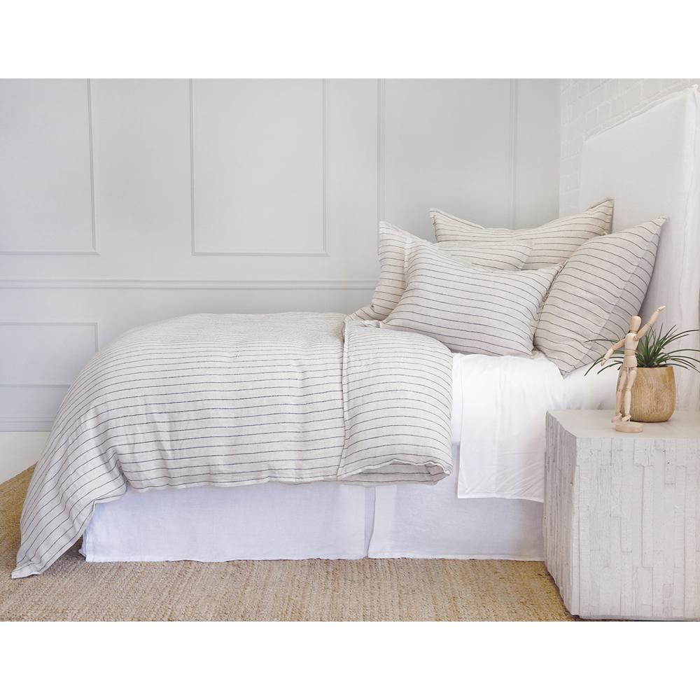 Pom Pom at Home Blake Flax & Midnight Linen Striped Duvet Cover and Shams ~ Available in Queen and King Sizes - Image 3