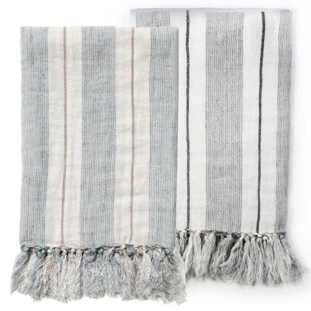 Pom Pom at Home Laguna Linen Striped Blanket ~ Available in 2 Colors - Image 2
