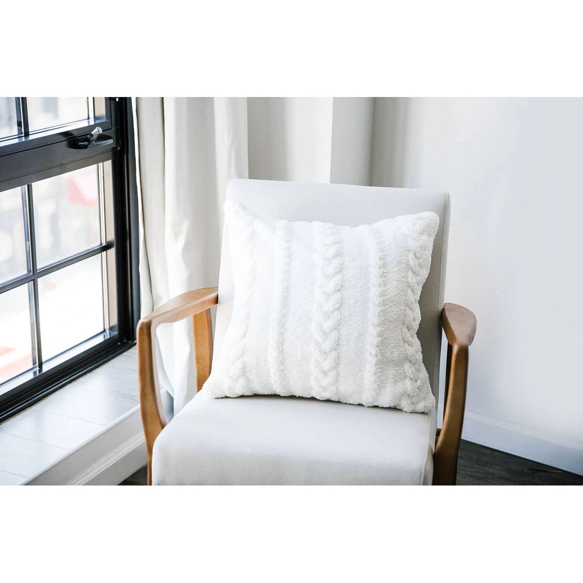 Sunday Citizen Braided Throw Pillow in Off White ~ 20 x 20 - Image 2