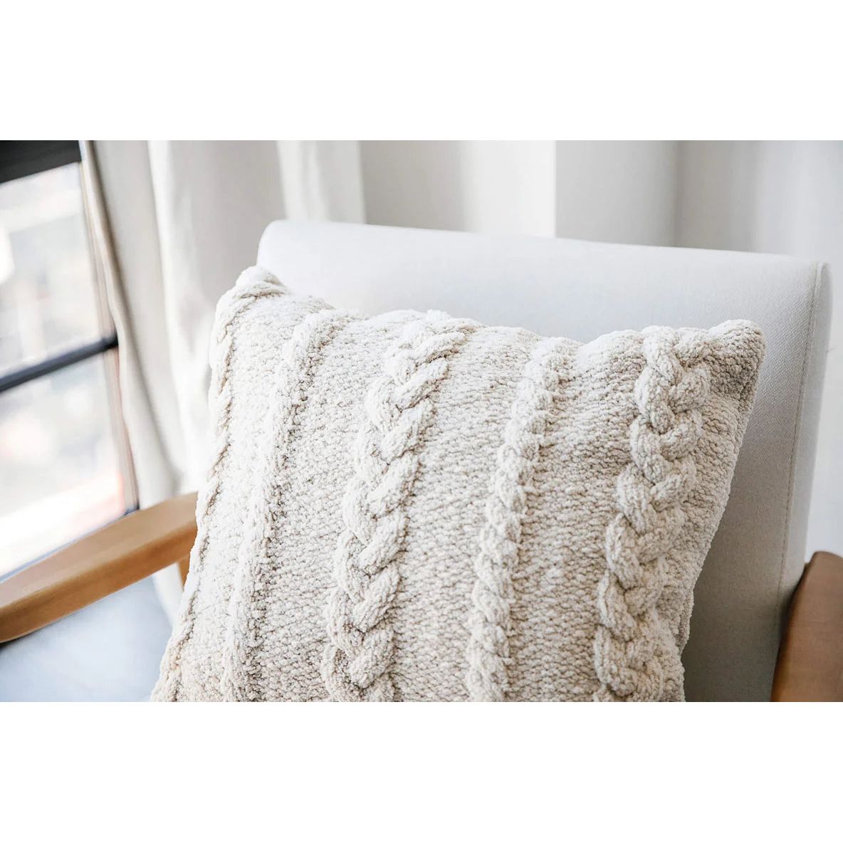 Sunday Citizen Braided Throw Pillow in Sahara Tan ~ 20 x 20 - Image 3