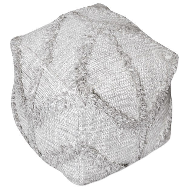 Uttermost Olfen Handwoven Gray Wool Pouf