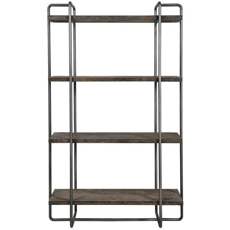 Uttermost Stilo Reclaimed Wood Industrial Style Etagere Bookcase - Image 2