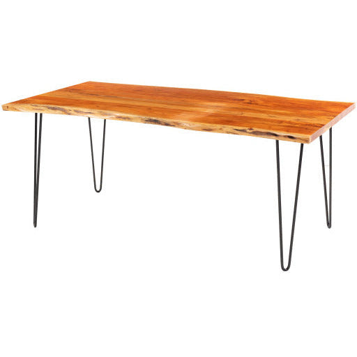 Surya Bergen Modern Wood Dining Table With Black Metal Base - Image 1