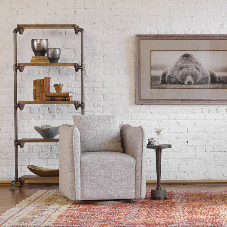 Uttermost Rhordyn Wood Industrial Pipe Rustic Modern Etagere Bookcase - Image 2