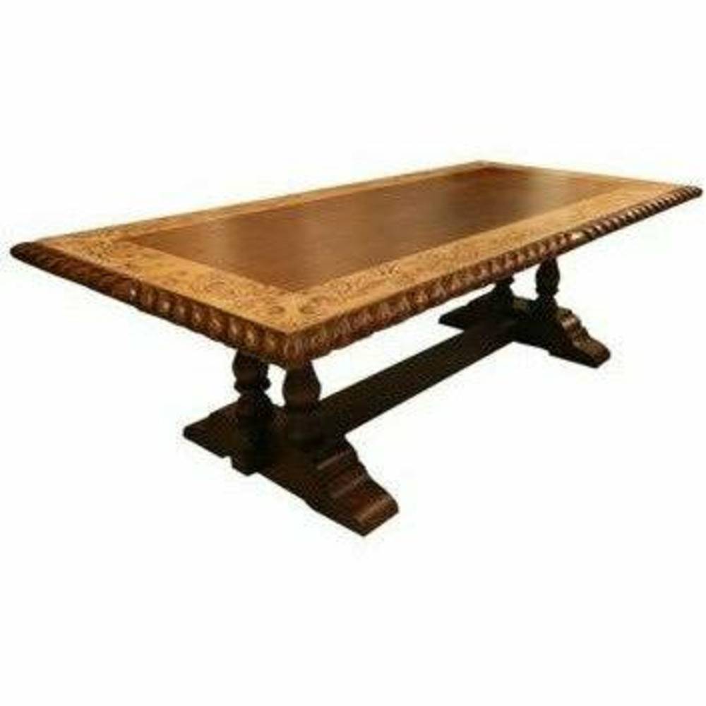 Casa Bonita Peruvian Hand-Painted Carved Wood Concordia 8 Foot Dining Table - Image 1