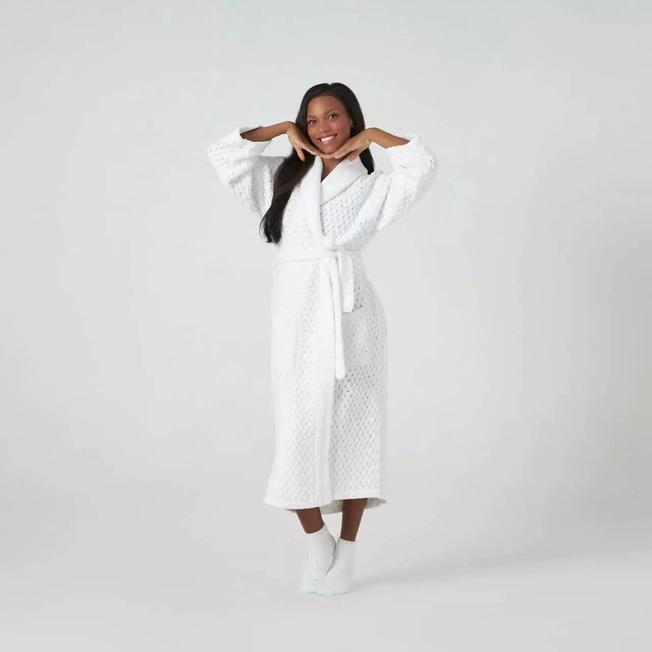 Kashwere White Plush Spa Socks - Image 3