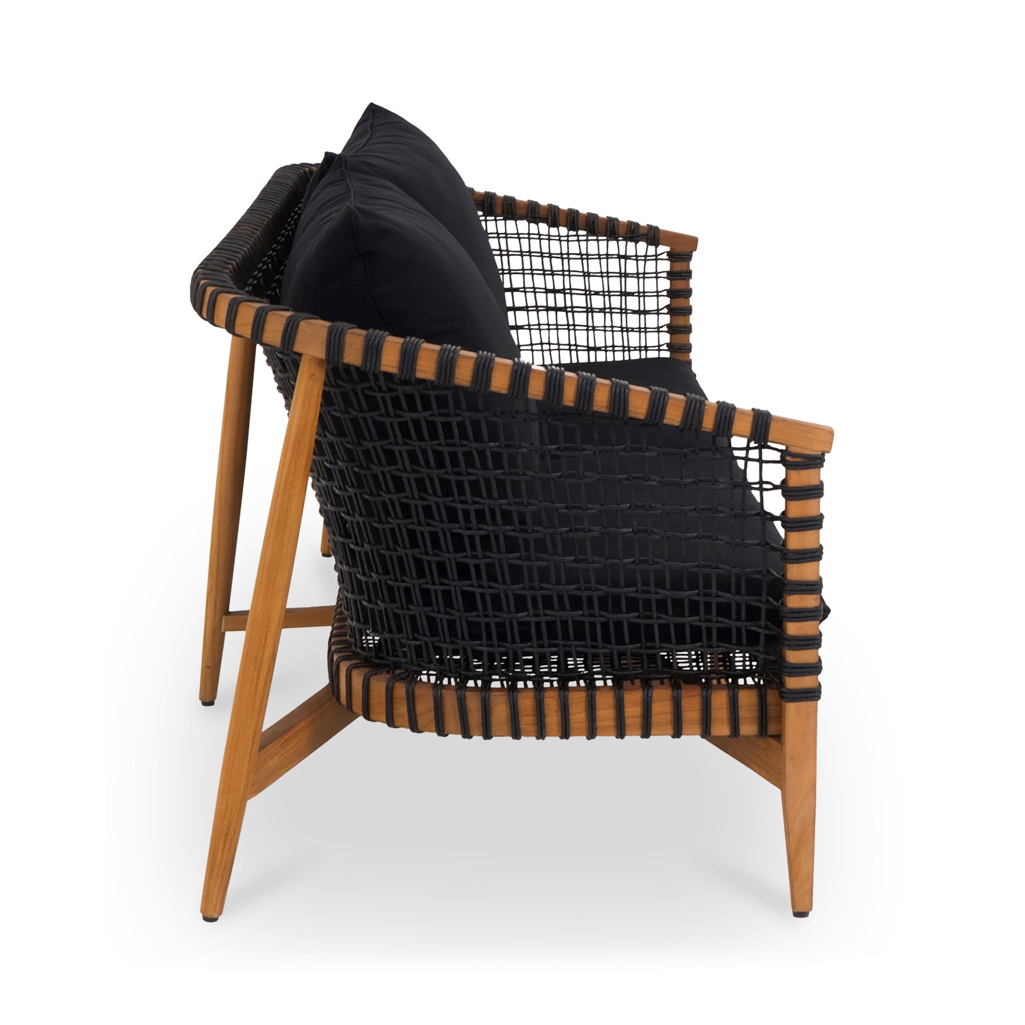 Moe's Home Collection Kuna  Black Outdoor Sofa - Image 3