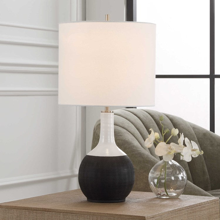 Casa Bella Living Chalk White and Black Combination Accent Lamp