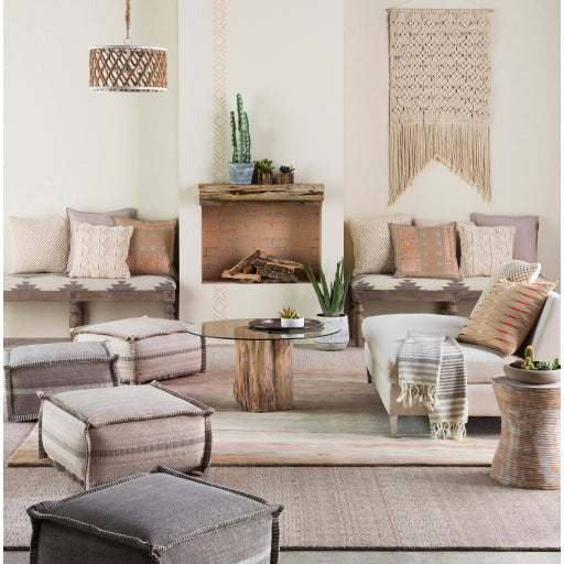 Surya Balinese Modern Beige Rattan Round Accent Side Table BAS-001 - Image 2