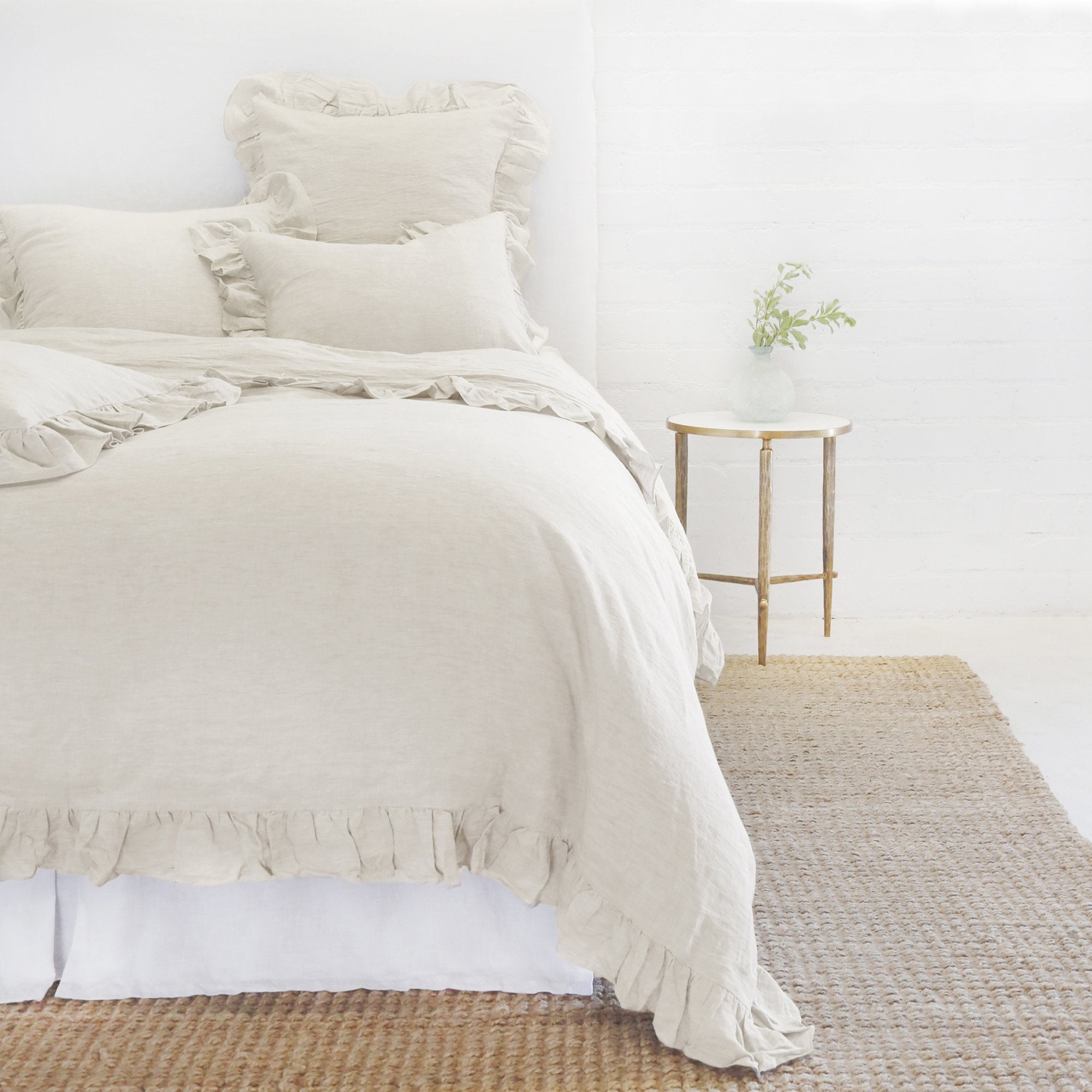 Pom Pom at Home Charlie Flax Linen Ruffled Duvet Cover and Pillow Shams ~ Available in Twin, Queen and King Sizes