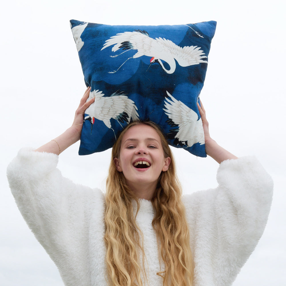 Sunday Citizen Crane in the Clouds Big Throw Pillow ~ 20 x 20 - Image 2