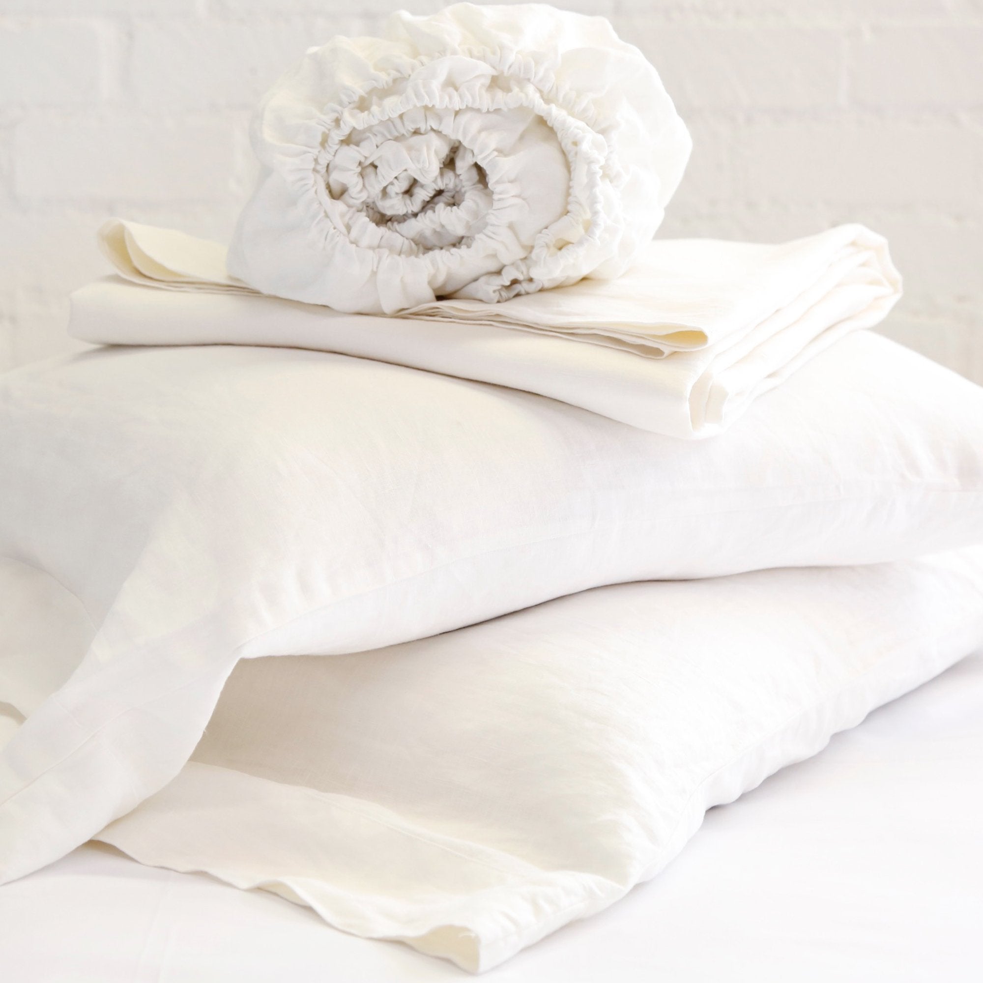 Pom Pom at Home Cream Linen Sheet Set ~ Available in Twin, Queen and King Sizes - Image 3