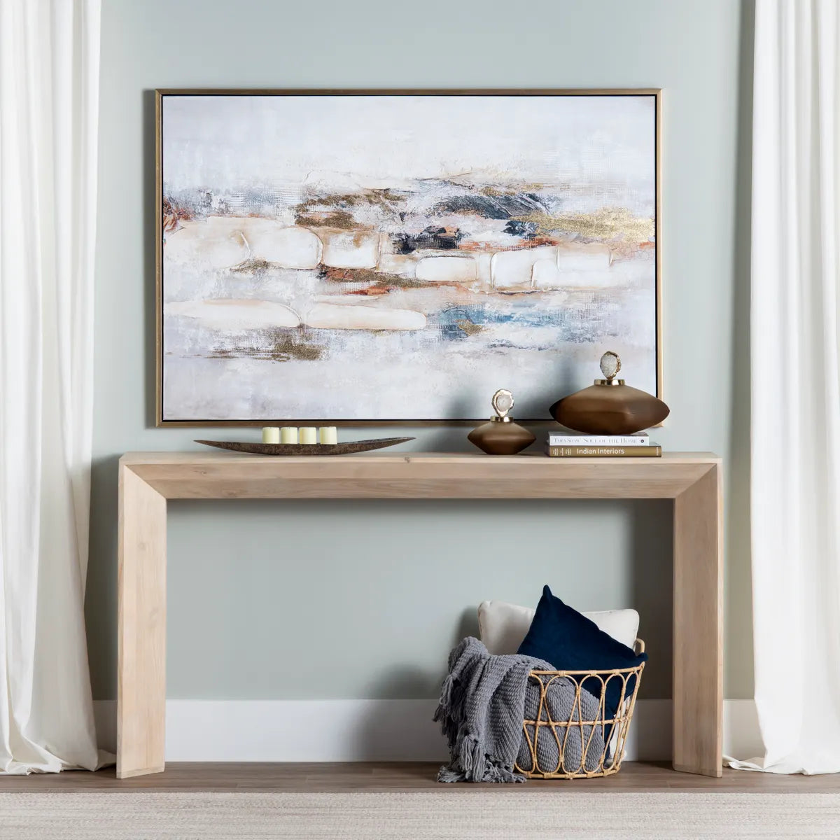 Crestview Collection Rusty Lined Wall Art - Image 1