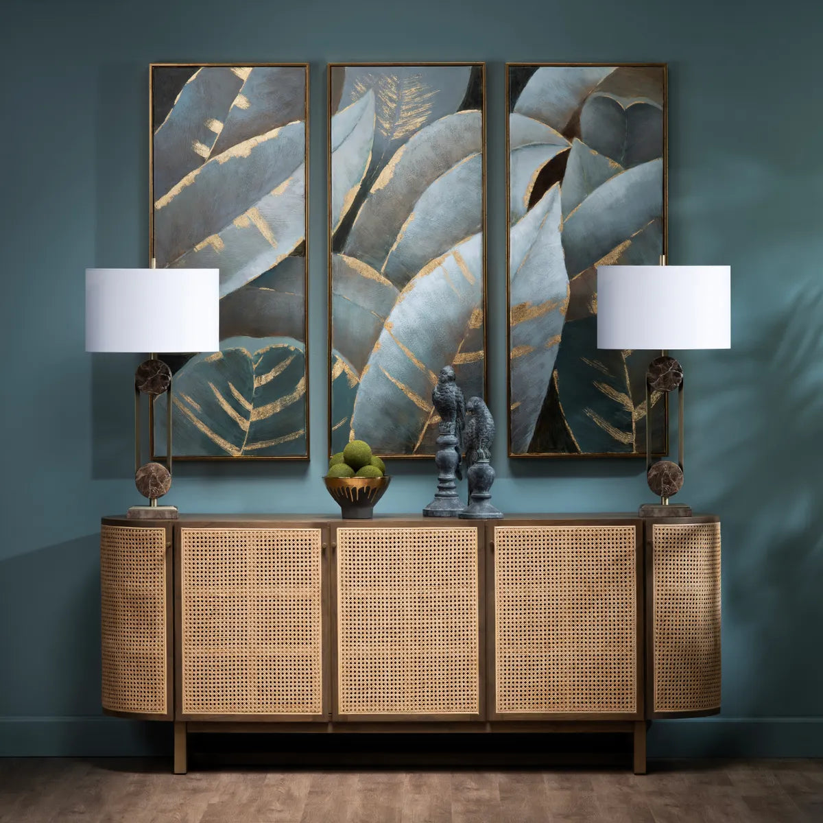Crestview Collection Stylized Palms Wall Art ~ Set Of Three - Image 1