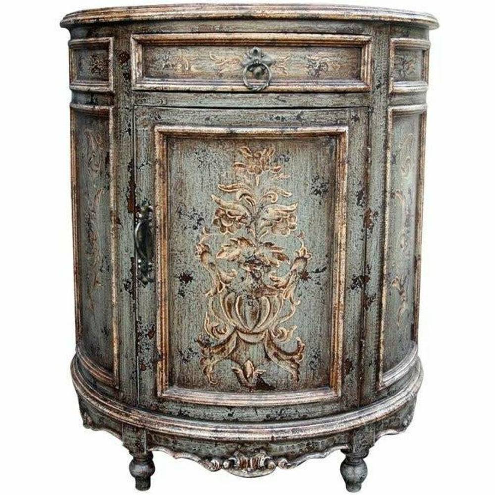 Casa Bonita Peruvian Hand-Painted Carved Wood Coral Chest - Image 1