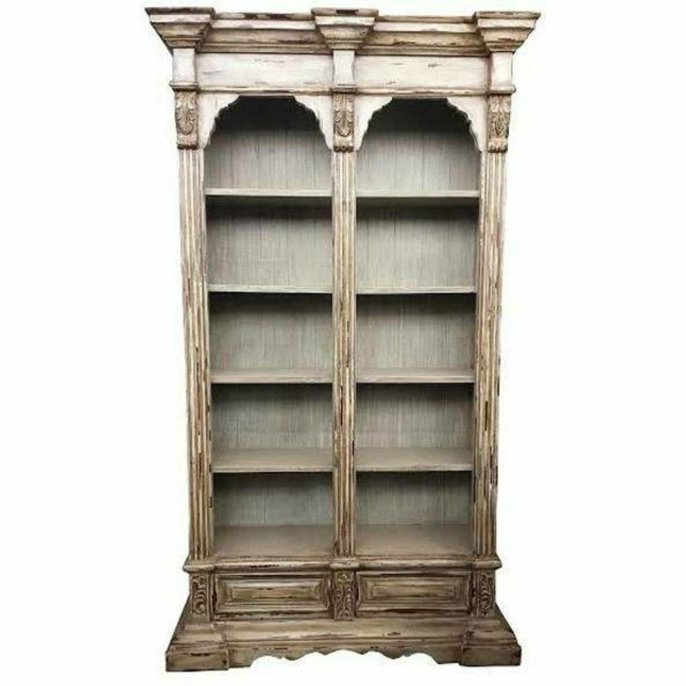 Casa Bonita Peruvian Hand-Painted Carved Wood Alexander Bookcase