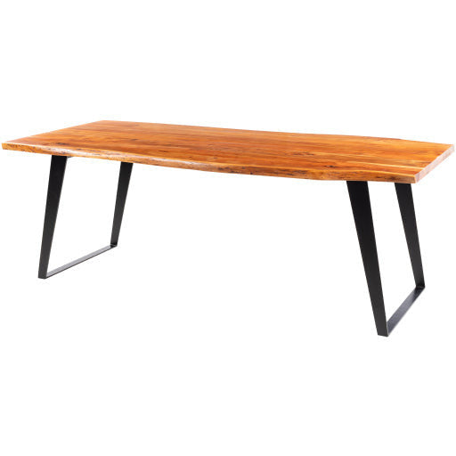 Surya Halden Modern Wood Dining Table With Black Metal Base - Image 1