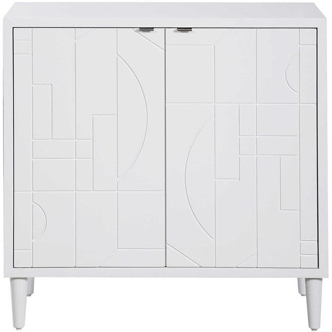 Uttermost Stockholm Gloss White 2 Door Cabinet - Image 2