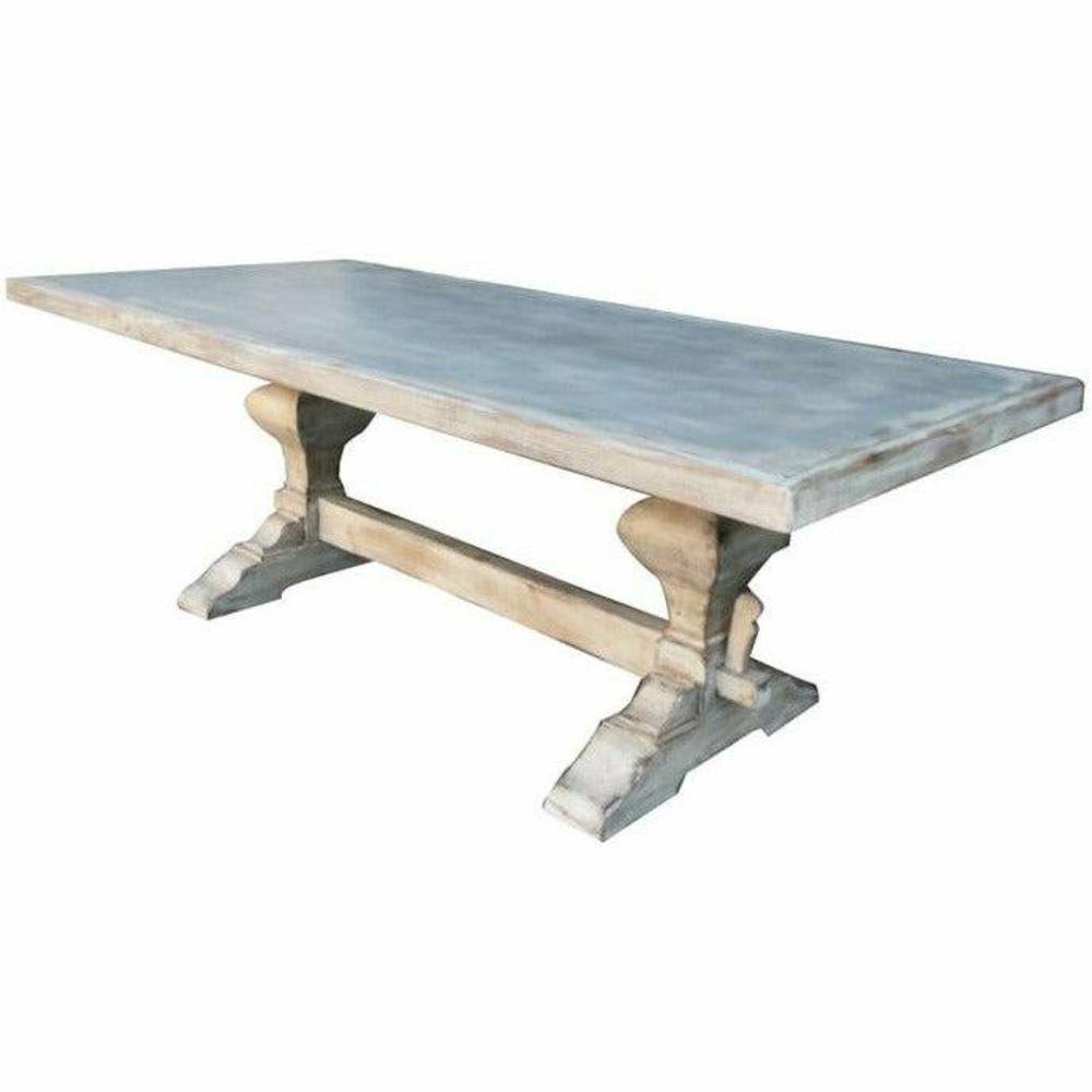 Casa Bonita Peruvian Handpainted Carved Wood Nanka Dining Table 8 Foot - Image 1