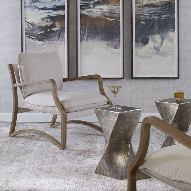 Uttermost Melora Natural Linen Sling Seat Modern Accent Chair - Image 2