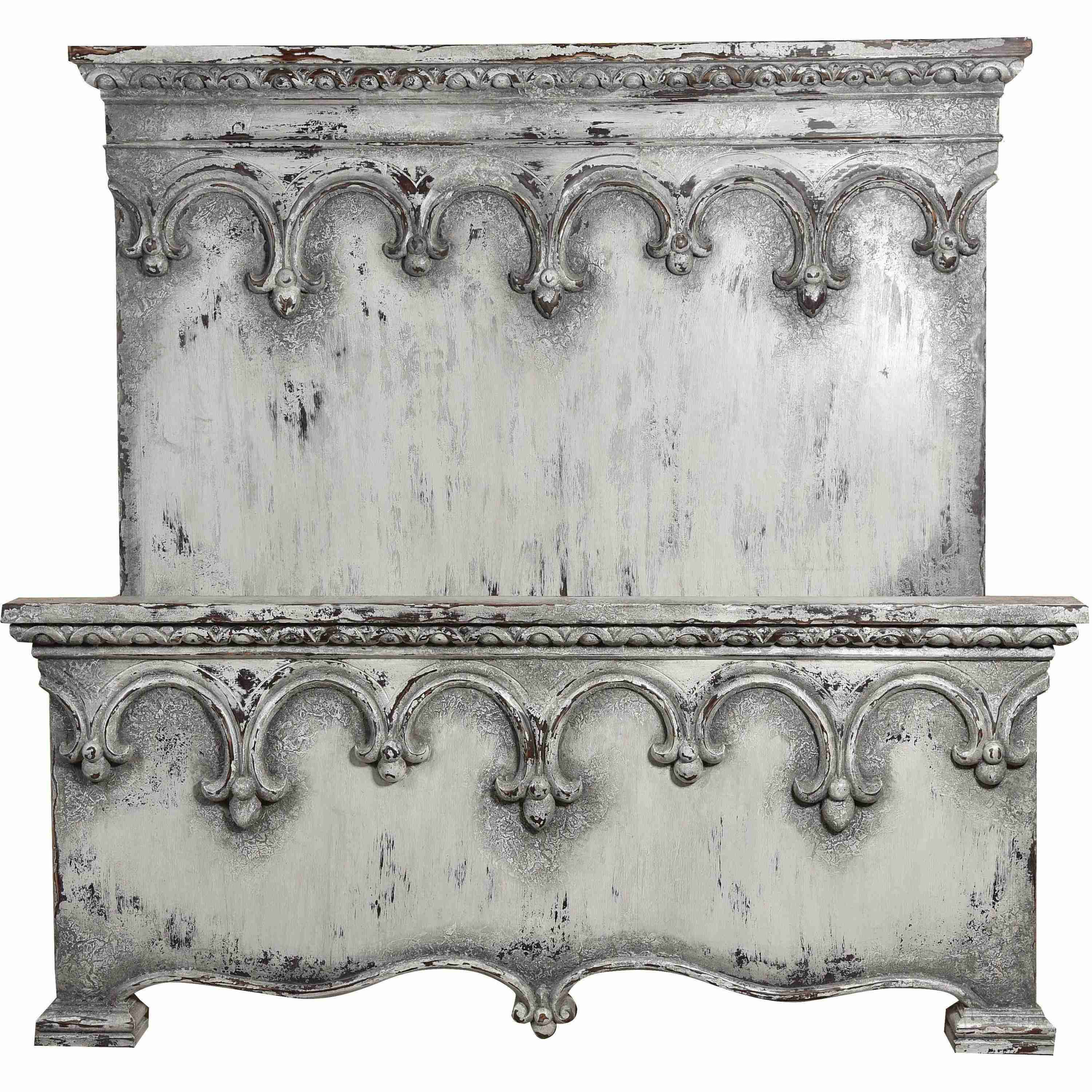 Casa Bonita Peruvian Hand-Painted Carved Wood Chateau King Size Bed - Image 1