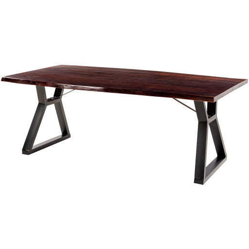 Surya Stavanger Modern Wood Dining Table With Black Metal Base - Image 1