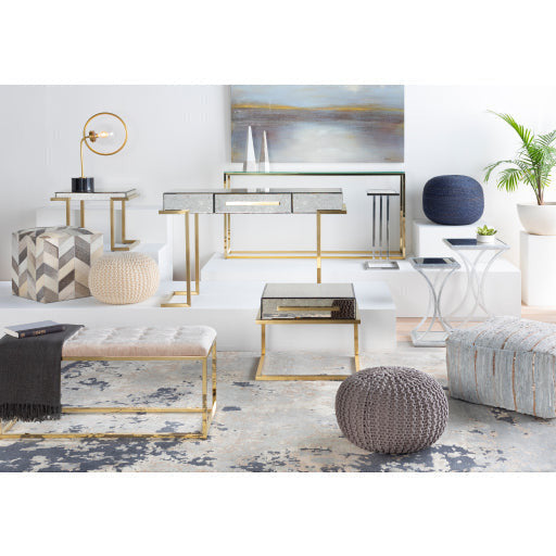 Surya Wyman Modern Glass Top With Gold Base Console Table WMN-001 - Image 3