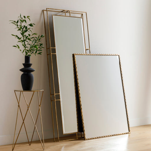Surya Neo Geo Modern Glass Top Gold Metal Base Round Accent Side Table NGO-002 - Image 3