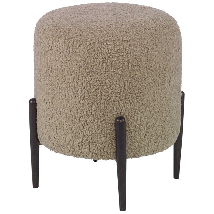 Uttermost Arles Latte Faux Shearling Round Ottoman - Image 2