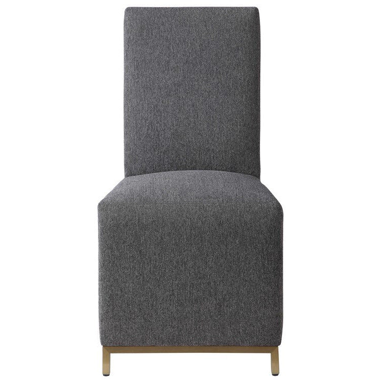 Uttermost Gerard Charcoal Gray Fabric Armless Accent Chairs Set of 2 - Image 3