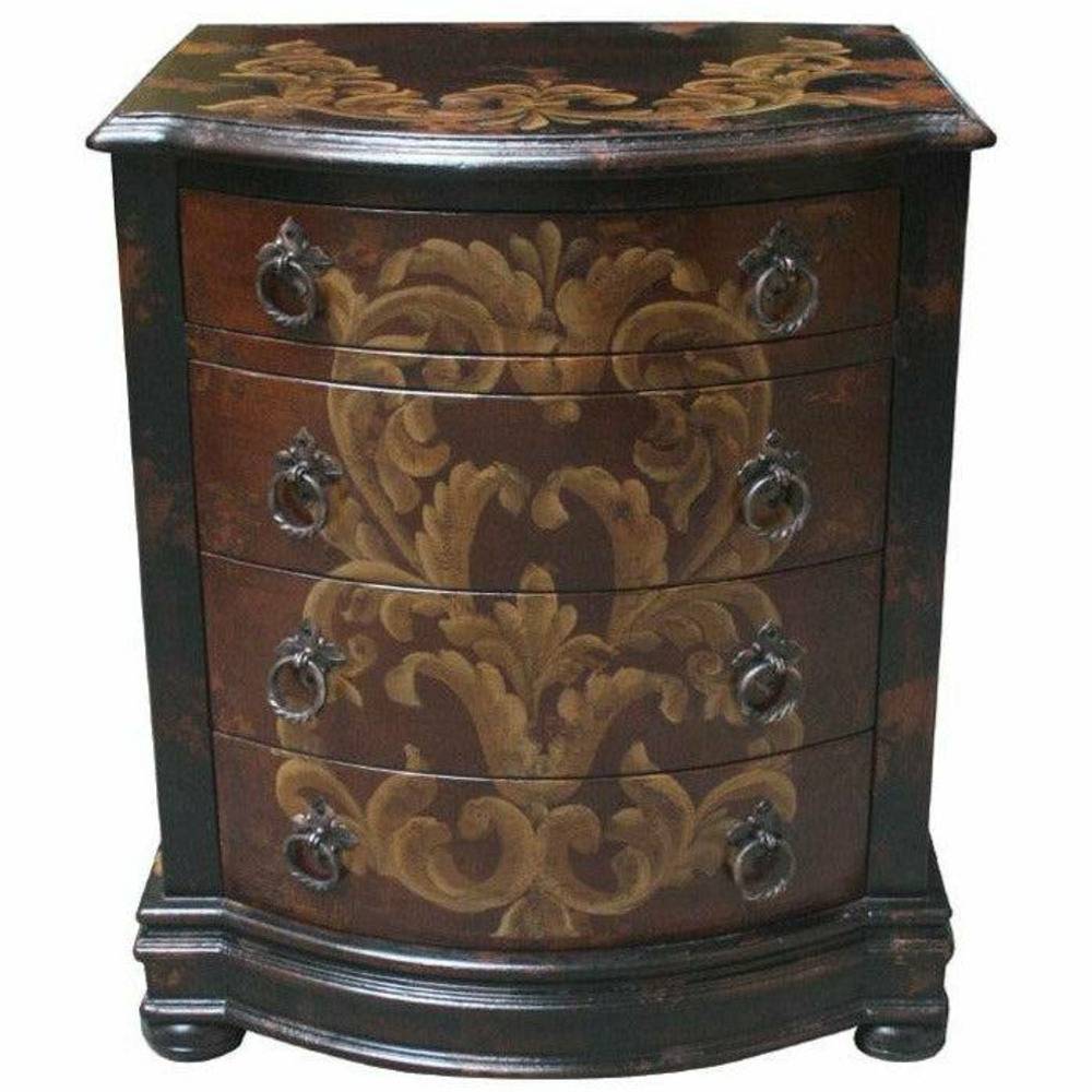 Casa Bonita Peruvian Hand-Painted Carved Wood Avalon Chest - Image 1